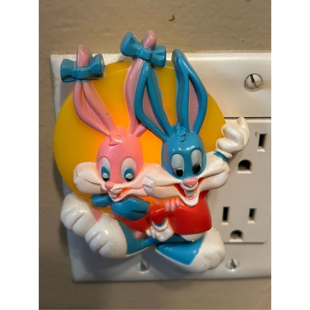 Vintage 90s Tiny Toon Adventures Babs Buster Bunny Nightlight - WORKS (8061)